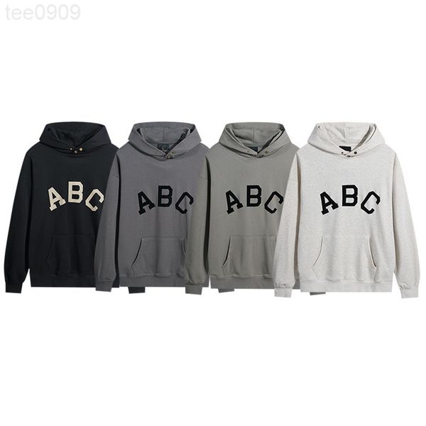 

hoodies season 7 abc letter hoodie and women's fashion brand american high street loose large couple hoodie, Black
