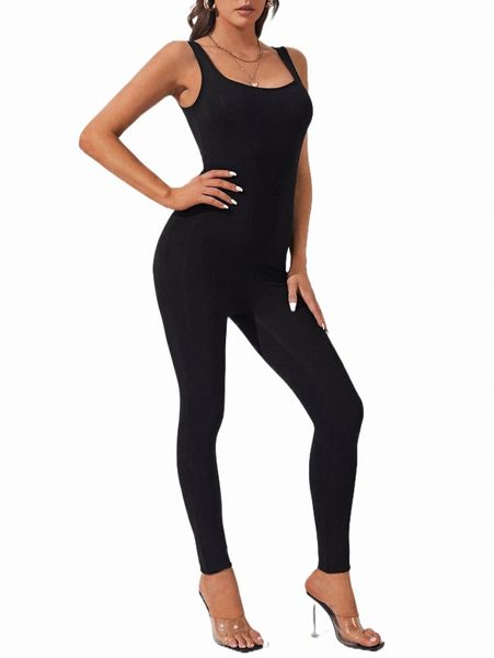 

women's jumpsuits & rompers tall solid keyhole back unitard jumpsuit h4wo#, Black;white