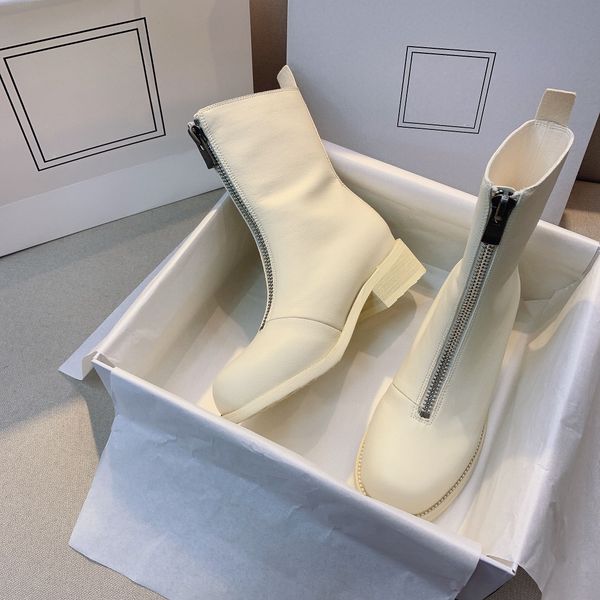 

women's luxury brand designer boots fashion wedding dating sheepskin zipper rubber boot wear-resistant non-slip outsole booties, Black