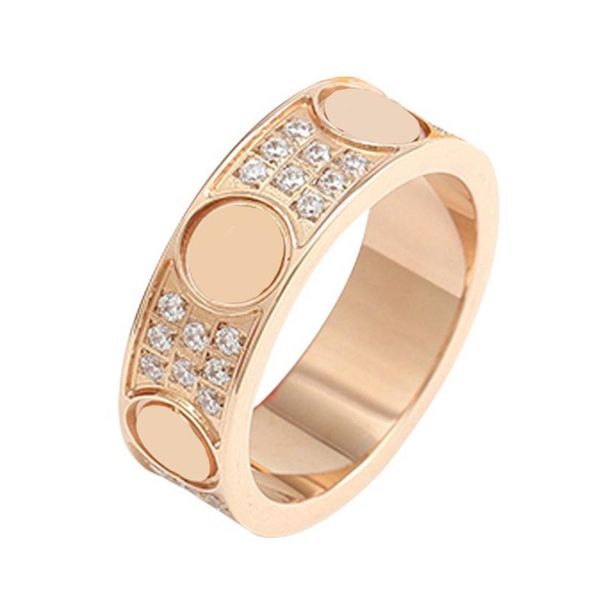 

stainless steel love couple ring full stones crystal designer women men wedding promise engagement ring jewelry250s, Silver