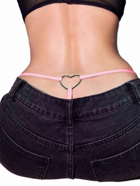 

women's sleepwear romwe fairy grunge solid heart-ring linked thong w5sw#, Black;red