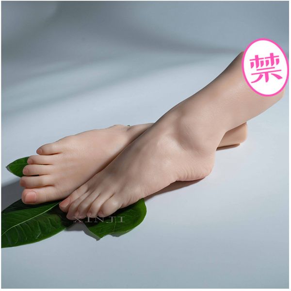 

silicone foot mannequin foot model for playing display customized, Khaki
