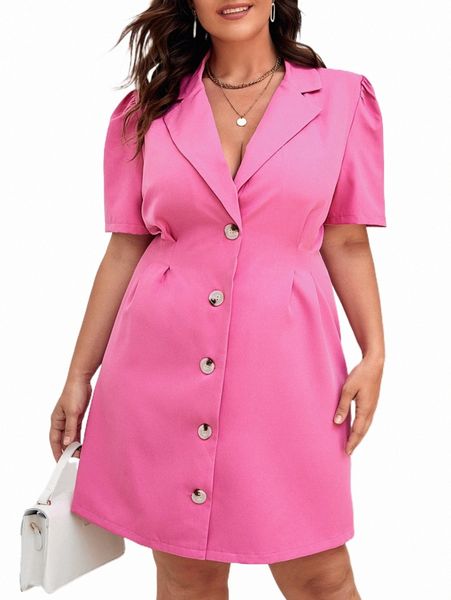 

plus size outerwear & coats plus puff sleeve fold pleated blazer dress m97j#, Black