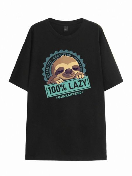 

women's t-shirt x geekydog cartoon & letter graphic drop shoulder tee 46ql#, White