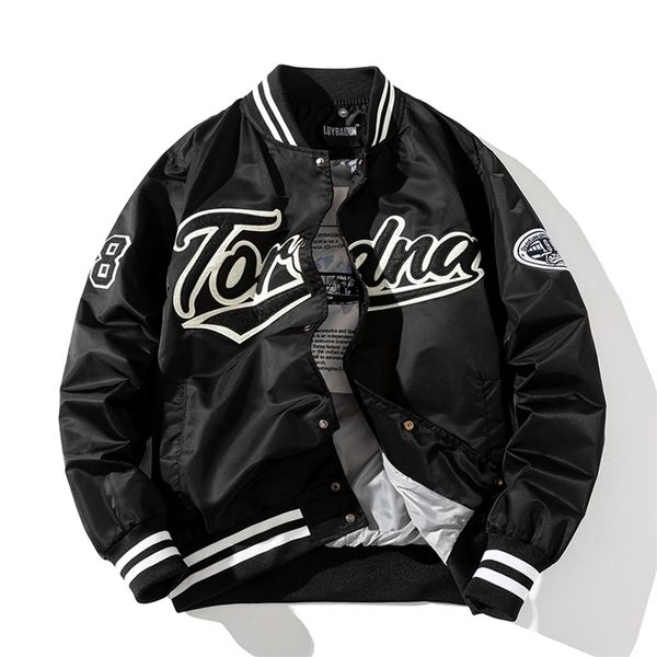 

mens jackets hip hop baseball jacket men women embroidery jacket letter streetwear jacket fashion vintage windbreaker couples spring autumn, Black;brown