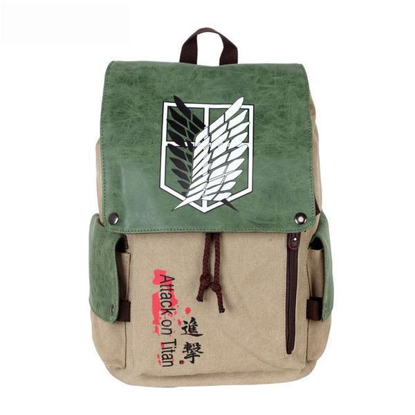 

school bags anime backpack attack on titan backpack cartoon canvas school bag female men bagpack plecak canvas travel outdoor bags 220908