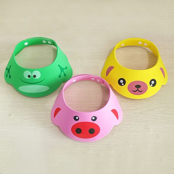 

cartoon adjustable baby shower caps bath hats for babies thickened child baby bath cap cute piggy puppy frog baby wash shampoo hats