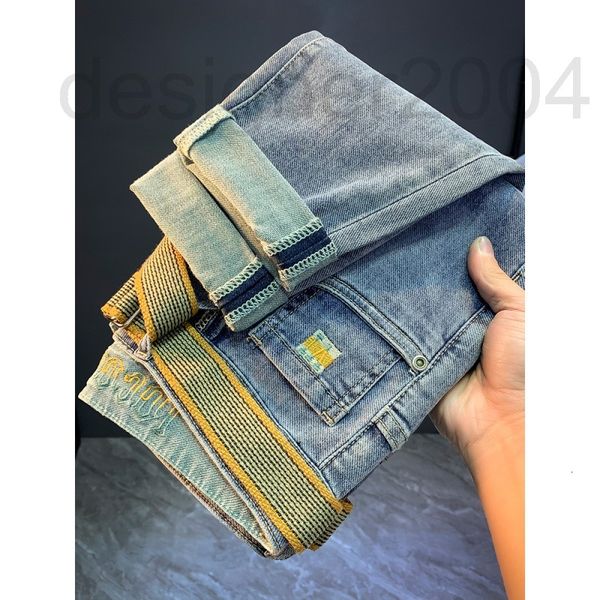 

men's jeans designer 2022 spring and summer jeans men's high-end light luxury embroidery slim leggings trendy brand fashion handso, Blue