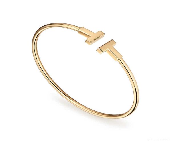 

steel jewelry titanium letter t wire bracelets bangles for women pulseiras, Black