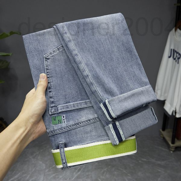 

men's jeans designer men's spring and summer 2022 new fashion brand printed ins embroidery high-end light luxury small straight pa, Blue