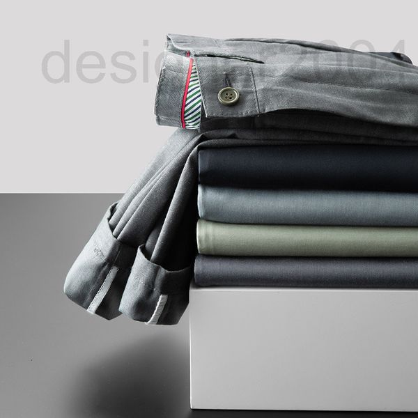 

men's pants designer business casual pants spring youth trousers slim fitting suit trendy little feet no iron and summer yc1t, Black