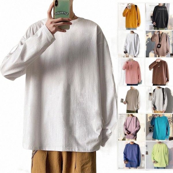 

men's hoodies & sweatshirts men's solid color long sleeve pullover male round collar hoodies cotton casual loose sweatshirt clothe, Black