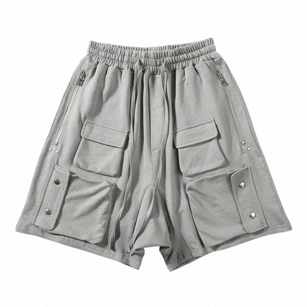 

men's shorts men's shorts erenejian fashion hi street hip hop short joggers with multi pockets streetwear tecwear harem drop crotc, White;black