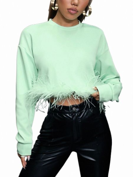 

women's hoodies & sweatshirts drop shoulder fuzzy hem pullover y8kf#, Black