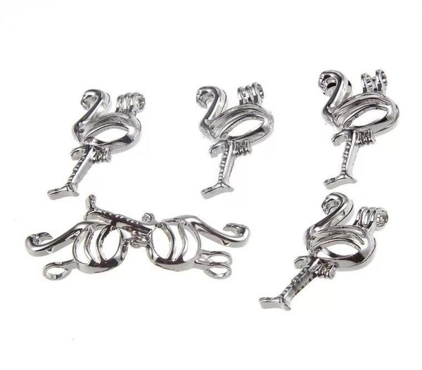 

10 white k jewelry glass beads cage locket animals diy perfume aromatherapy essential oil diffuser necklace locket pendant, Silver
