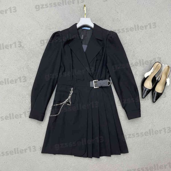 

designer trench coat women long jackets belt buckle embellished pleated dress design blazer with chain trench jacket women clothing 0912, Tan;black