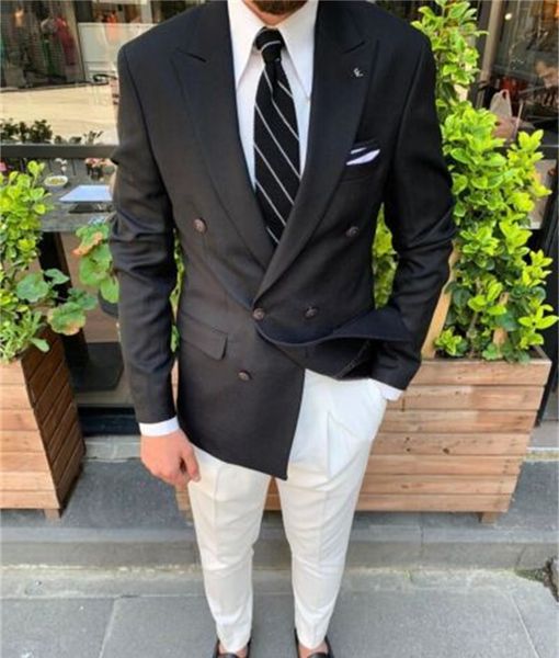 

elegant groomsman wedding tuxedos business men work suits jacket pants, Black;gray