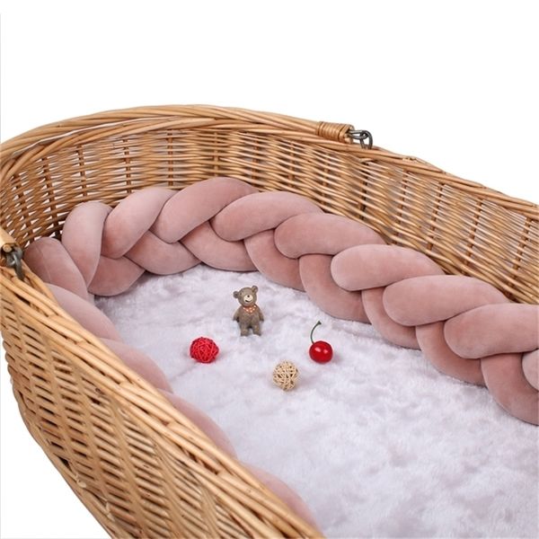 

bed rails 1m/2m/3m/4m baby bed bumper infant cradle pillow cushion braid knot crib bumper protector room decor tour de lit bebe tresse 22090