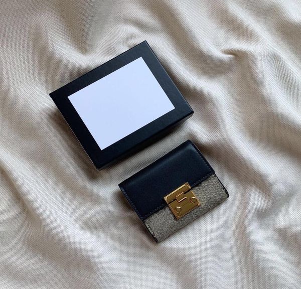 

2021 selling female designer folding ladies wallet coin purse coin purse credit card bag multicolor with box, Red;black