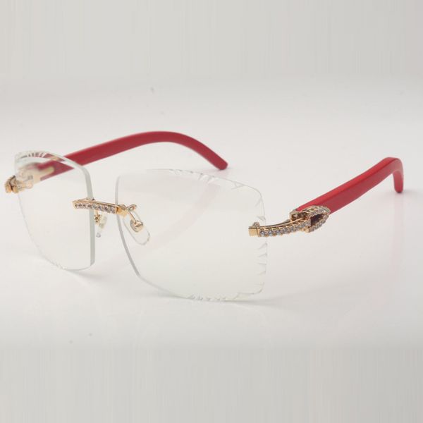 

medium diamonds sunglasses frame 3524022 with wood legs and 58mm clear cut lenses thickness 3.0mm, Silver