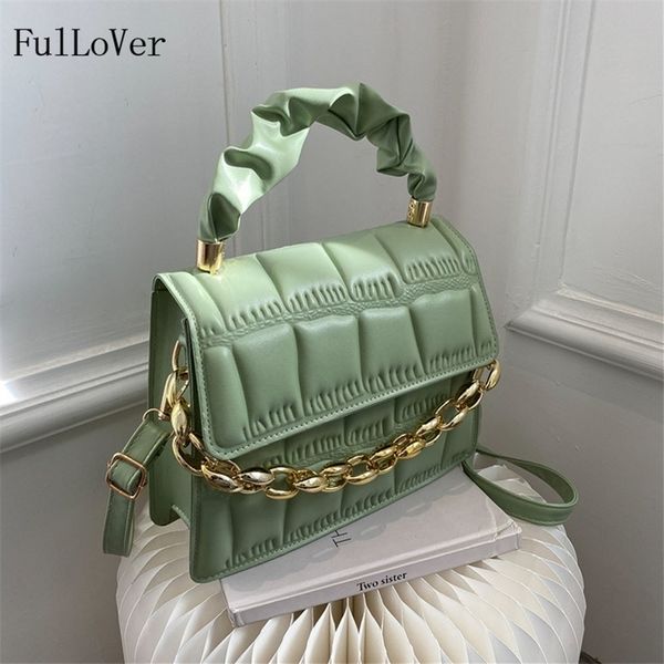 

evening bags square handbags for female fashion shoulder chain crossbody plaid horizontal pu leather 220908