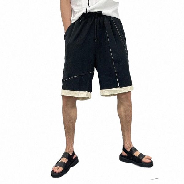 

men's shorts men's shorts 2022 summer big size trendy dark department retro wool loose street fashion brand used casual pants a8pg, White;black