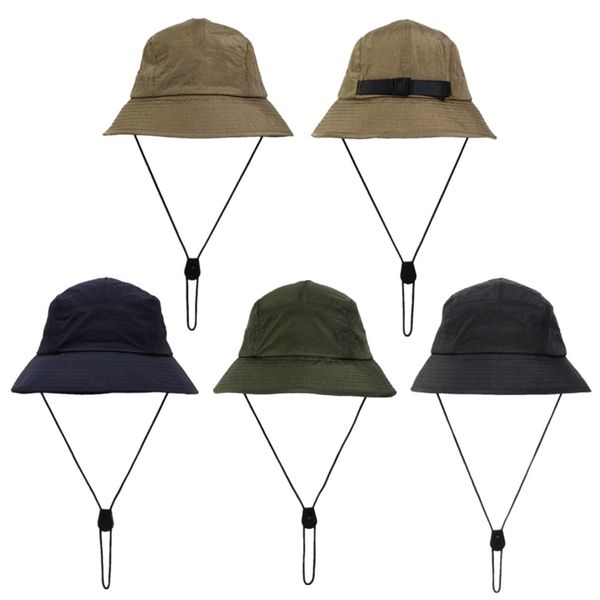 

outdoor hats bucket hat foldable fisherman sunhat hiking climbing hunting beach fishing adjustable men draw string cap 220908, Black;white