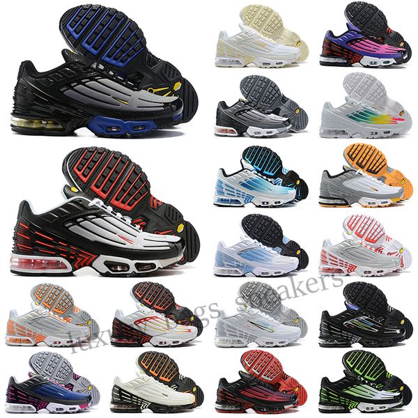 

fashion running shoes sports sneakers trainers wolf grey triple black white laser blue neon tn plus 3 iii tuned 2 for mens big size us 12 me