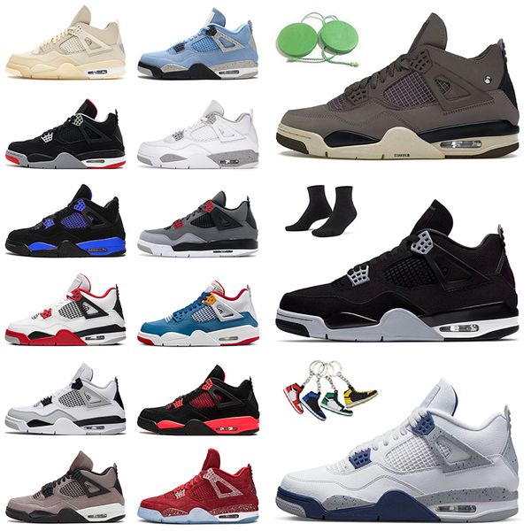 

4 retro jumpman basketballs shoes men trainers j4 military black cat red thunder offs white oreo violet ore jorden canvas women messy room 4, White;red