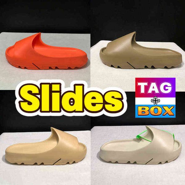 

flat slippers women gai slides men mens womans shoes eame orange desert sand bone earth brown sandals outdoor beach slipper summer slide, Black