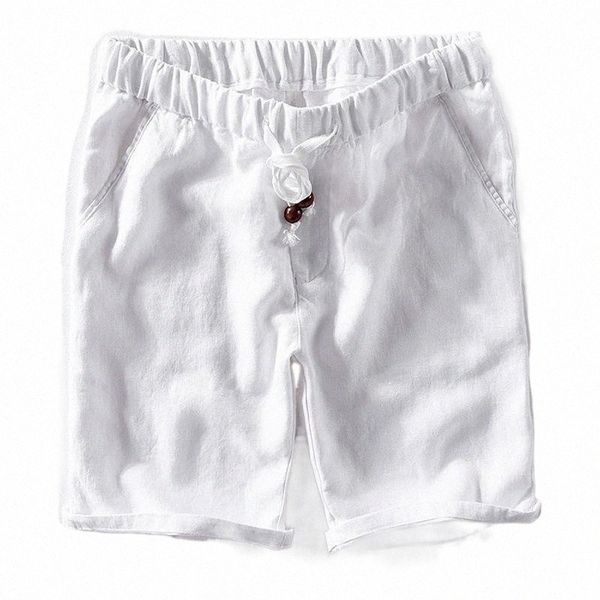 

men's shorts summer men's bermuda casual shorts loose straight linen beach short pants male brand j7hz#, White;black