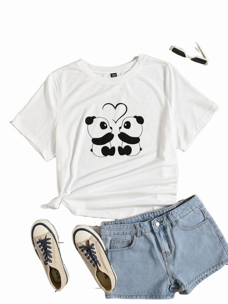 

plus size t-shirt plus cartoon graphic tee 2022 new 22tr#, Black