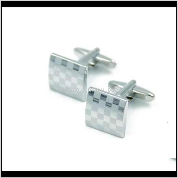

tie clasps tacks jewelry drop delivery 2021 mens cufflinks stainless steel laser engraving cuff links fashion men french shirt wedding 262e, Silver