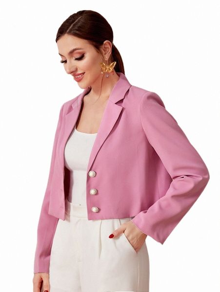 

women's two piece pants lapel collar single breasted blazer v9bc#, White
