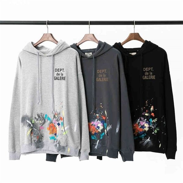 

gallerydepts hoodies hand painted graffiti splash ink old letters printed cotton men's women's hoodiejmbe, Black