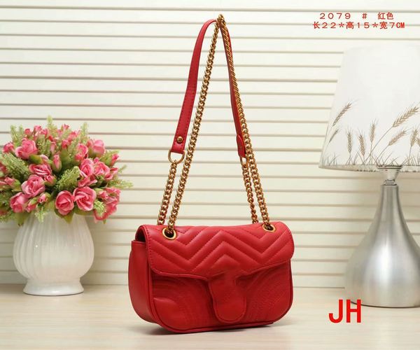 

women's designers handbag famous shoulder bag crossbody tote purse handbag luxury brand message bags classic pu leather #2079 gold chai