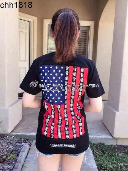 

tee chiomec hearts osin limited us flag short sleeve t-shirt, White;black