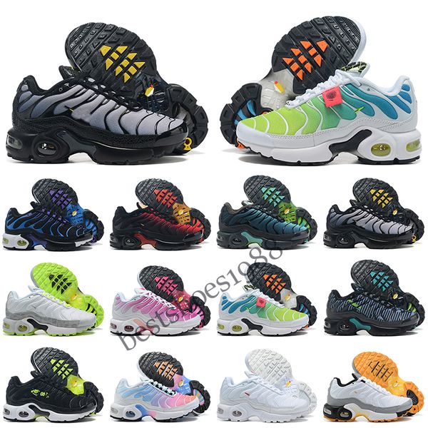 

tn kids shoes triple black infant sneakers rainbow children sports shoes girls and boys tennis size 28-35