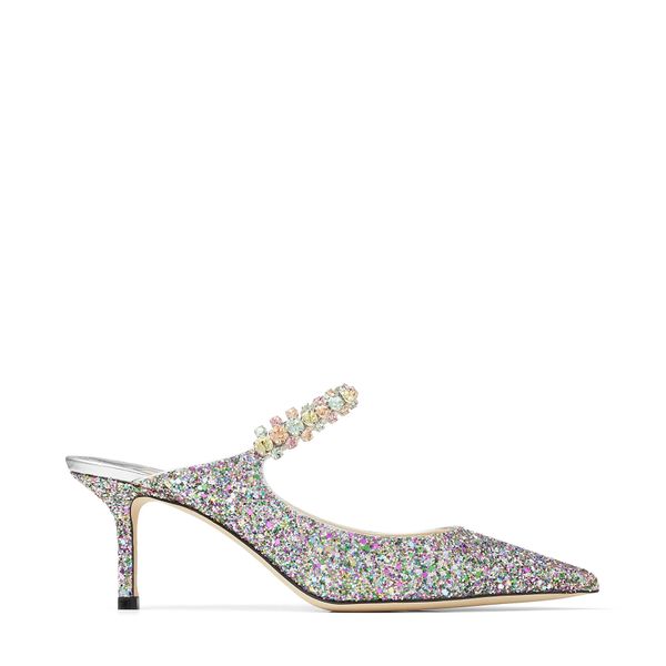 

luxury women sandal slipper slide heel j bing 65mm and strass strap crystal-embellished patent leather shoes rhinestone stiletto heels sanda, Black
