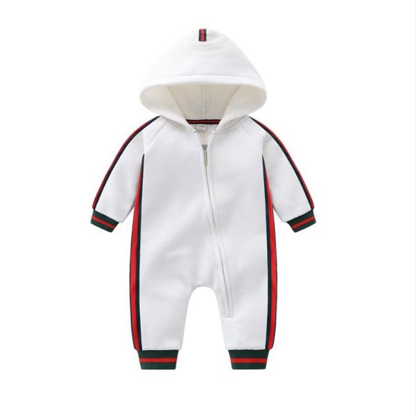 

good quality baby boys girls hooded rompers infant long sleeve zipper jumpsuits fall winter toddler thicken warm onesies kids clot226a, Blue