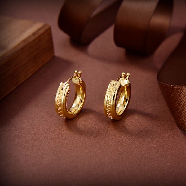 

gorgon earrings stud luxury brand gold plated 18k dangler for woman t0p quality couple style official replica exquisite gift, Golden;silver
