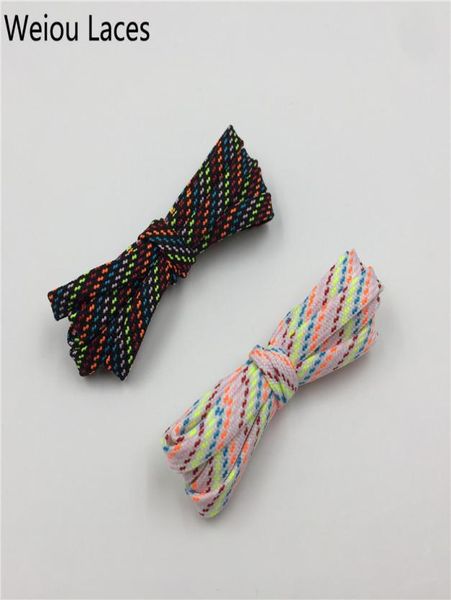 

weiou new arrive multi colored six colours flat polyester 07cm width boot laces good quality shoelaces for sneakers, White;pink