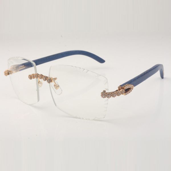 

bouquet diamonds sunglasses frame 3524022 with wood legs and 58mm clear cut lenses thickness 3.0mm, Silver