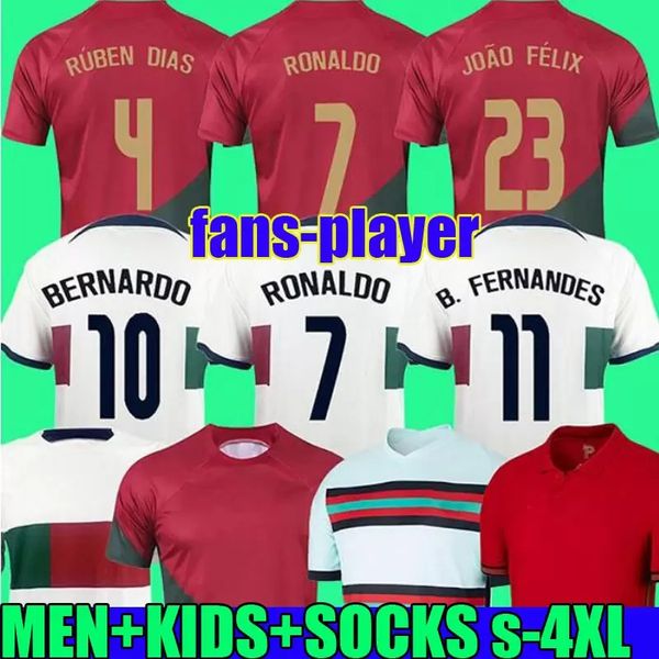 

22 23 portuguesa joao felix soccer jerseys ruben neves bruno fernandes portugieser 2022 2023 portuguese football shirt men kids kit sets dio, Black;yellow