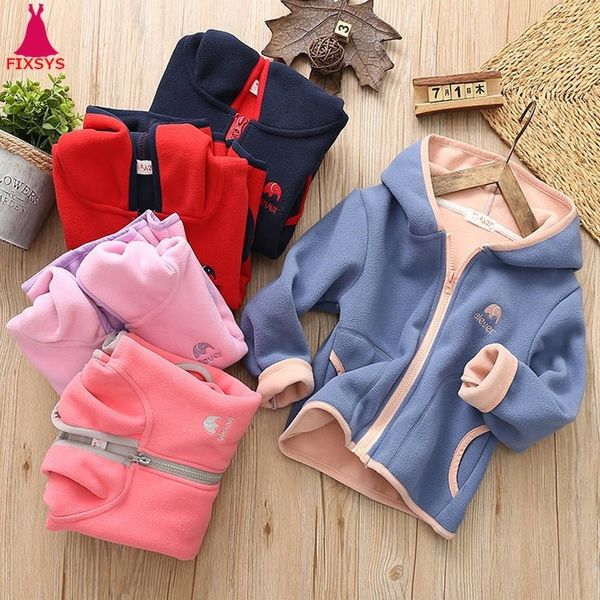 

jackets kids girls jacket coats autumn winter soft polar fleece hoodies jacket boys coat warm children outwear teenagers 7 8 9 10 years 2209, Blue;gray