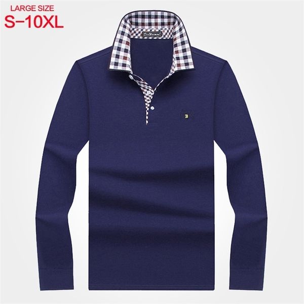 

men's polos fashion long sleeve tshirt middleaged business leisure brand solid color paul shirt 220908, White;black