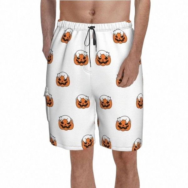 

men's shorts men's shorts halloween pumpkin cat board cute funny swimming trunks polyester men bathing pattern swim x6kj#, White;black