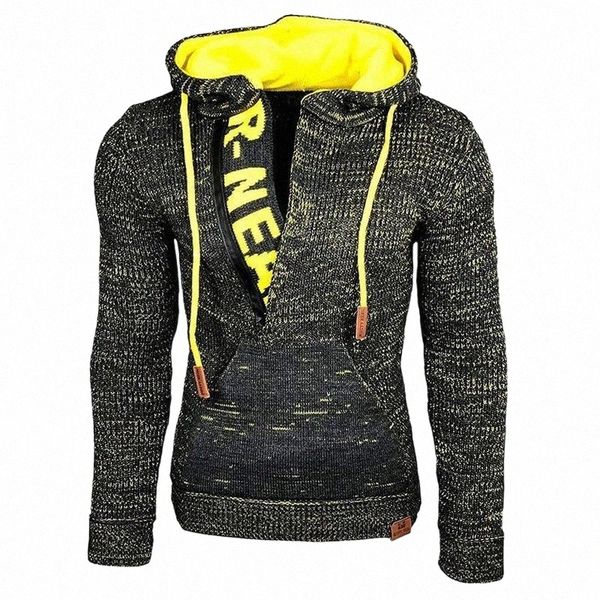 

men's hoodies & sweatshirts men's hoodies & sweatshirts mens sweatshirt fashion color mix knitted pullover overcoat winter clothes, Black