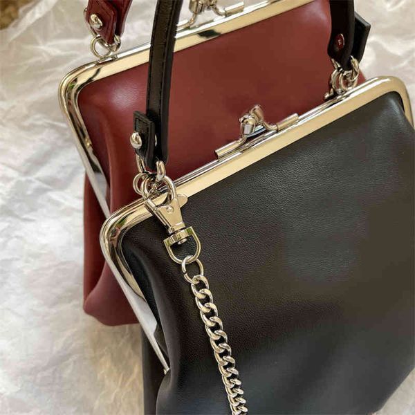 

evening bags clutch bags handbags leather dumplings tote mouth gold shoulder crossbody messenger chain wallets 220906