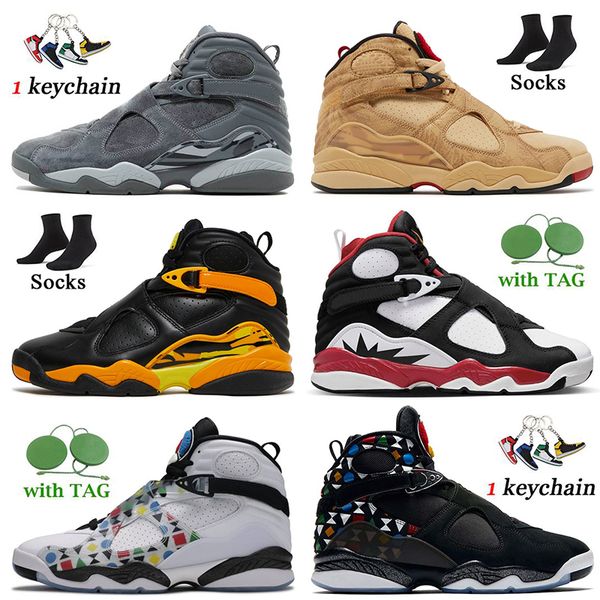 

authentic fashion jumpman 8 men basketball shoes 8s taxi paprika rui hachimura samurai new sneakers bugs bunny quai 54 white aqua black ceme